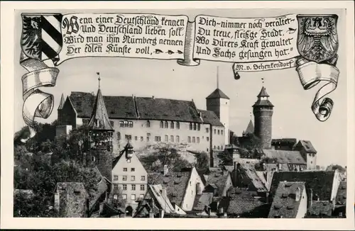 Ansichtskarte Nürnberg Blick zur Burg 1960