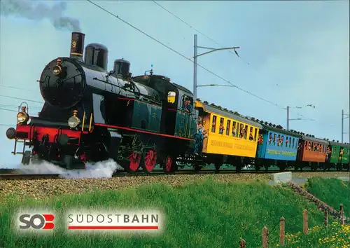 Eisenbahn Nostalgische Dampflok Eb 3/5 mit historischen Wagen 1980 Südostbahn