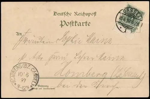 Ansichtskarte Litho AK Kassel Gruss aus... Totale, Löwenburg 1897