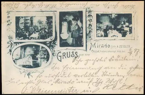 Ansichtskarte Kassel Mehrbild Gasthaus Micado Hohenzollernstraße 1897