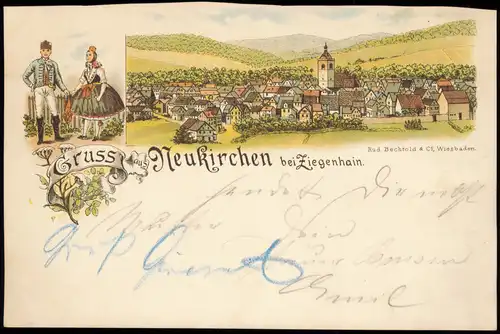 Litho AK Ziegenhain-Schwalmstadt Stadt, Trachten Gruss aus... 1897