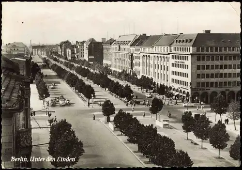 Mitte-Berlin Unter den Linden, Vogelschau-Perspektive zur DDR-Zeit 1957