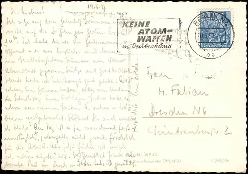 Mitte-Berlin Unter den Linden, Vogelschau-Perspektive zur DDR-Zeit 1957