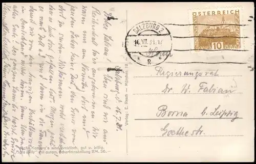 Ansichtskarte Bad Reichenhall Panorama-Ansicht mit dem Hohen Göll 1931