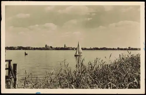 Ansichtskarte Waren (Müritz) Panorama-Ansicht zur DDR-Zeit 1957/1956