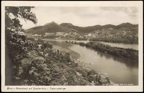 Rolandseck-Remagen Blick v. Rolandseck auf Drachenfels u. Siebengebirge 1930
