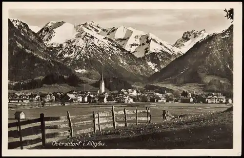 Ansichtskarte Oberstdorf (Allgäu) Panorama-Ansicht 1934