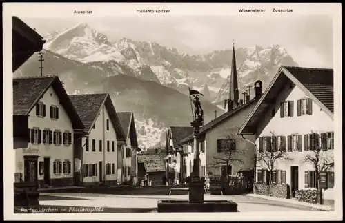 Garmisch-Partenkirchen Denkmal Floriansplatz Alpen Fernblick 1935