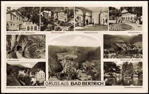 Ansichtskarte Bad Bertrich Mehrbildkarte  1962 mit interessanter Mischfrankatur