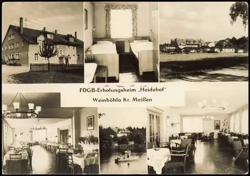 Ansichtskarte Weinböhla DDR Mehrbildkarte FDGB-Erholungsheim Heidehof 1964