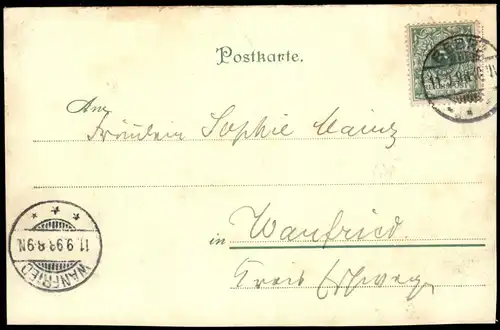 Ansichtskarte Litho AK Bebra Gruss aus... Bahnhof, Nürnbergerstraße 1898