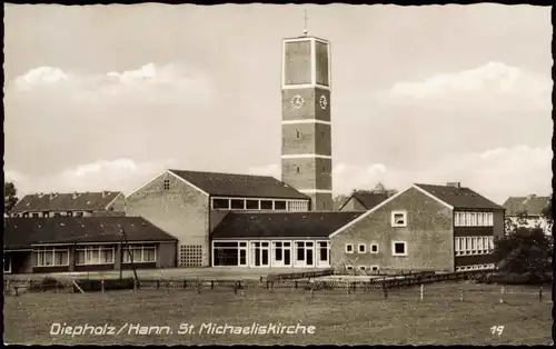 Ansichtskarte Diepholz Partie an der Kirche St. Michaeliskirche 1960