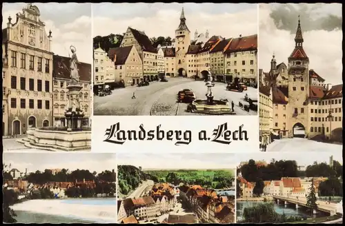 Ansichtskarte Landsberg am Lech Mehrbildkarte mit diversen Ortsansichten 1960