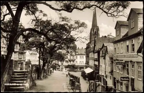 Ansichtskarte Marburg an der Lahn Ortsansicht mit Apotheken-Gebäude 1964
