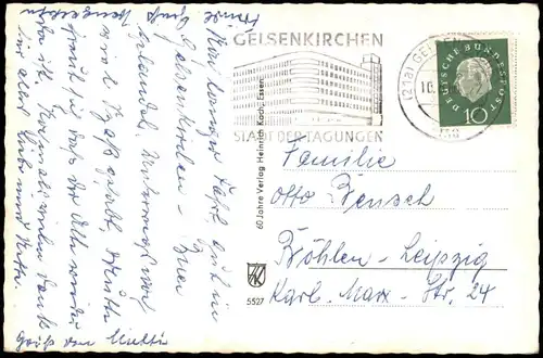 Buer-Gelsenkirchen Mehrbild-AK mit Schloßgarten,   Ehrenmal und Berger See 1960