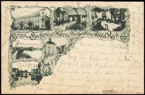 Ansichtskarte Eschwege Mehrbild: Hotel Koch, Werrabrüche uvm 1897