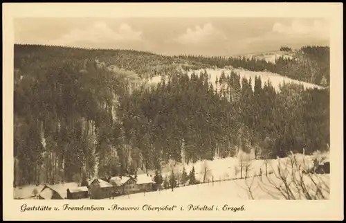 Oberpöbel Dippoldiswalde Gaststätte u. Fremdenheim Brauerei Oberpöbel  1954