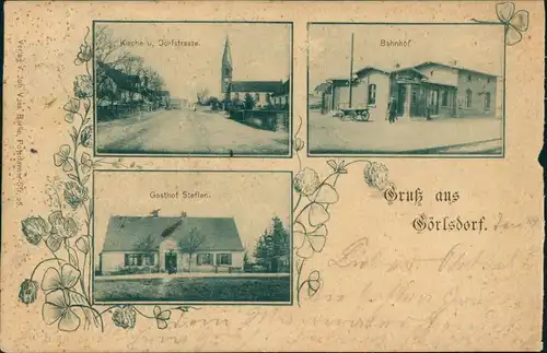 Görlsdorf Schönfließ Neumark Trzcińsko-Zdrój 3Bild Bahnhof b. Greifenhagen 1899