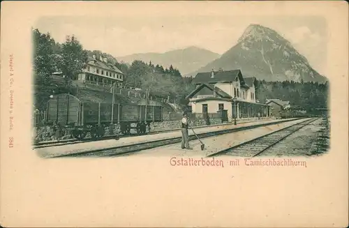 Ansichtskarte Weng im Gesäuse Bahnhof Tamischbachthurm 1899