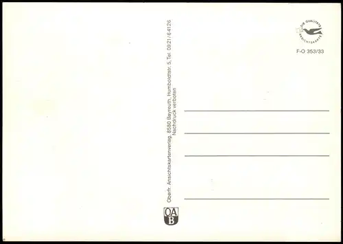 Liedkarte mit dem Frankenwald-Lied, Orte im Frankenwald (Mehrbild-AK) 1980