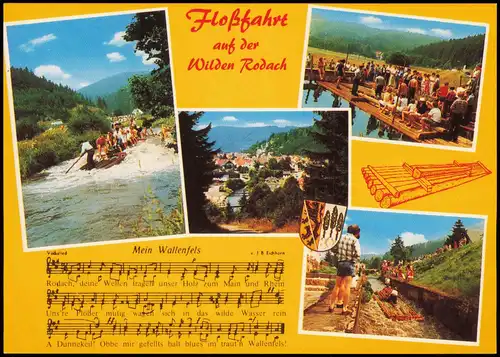 .Bayern Mehrbildkarte Frankenwald & Floßfahrt auf der Wilden Rodach 1980