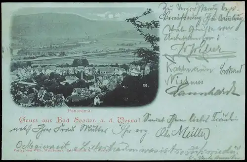 Ansichtskarte Bad Sooden-Allendorf Stadt Mondscheinlitho 1898