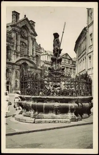 Ansichtskarte Bamberg Ortspartie mit dem Gabelmann 1954