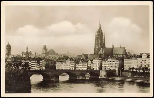 Ansichtskarte Frankfurt am Main Panorama-Ansicht Partie am Main 1951