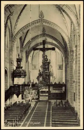 Postcard .Dänemark - Kloster Sorø Kirke fra Orgelet 1950