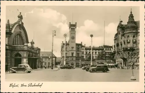 Ansichtskarte Erfurt Partie am Hauptbahnhof 1940