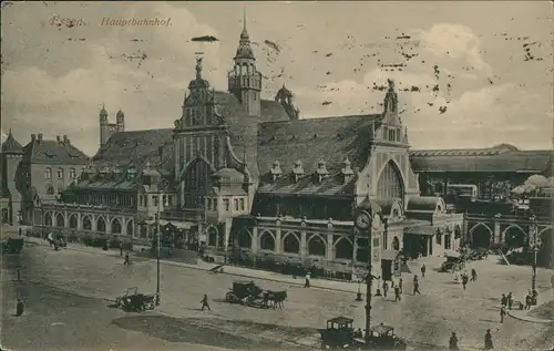 Ansichtskarte Essen (Ruhr) Hauptbahnhof, Dampflok 1920