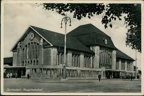 Ansichtskarte Darmstadt Bahnhof 1934