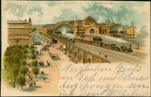Seevorstadt-Dresden Hauptbahnhof Rückseite - Hotel Künstlerlitho 1900