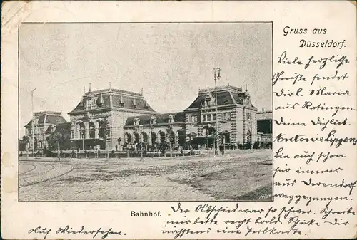 Ansichtskarte Düsseldorf Hauptbahnhof 1900
