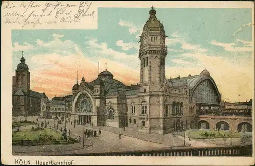 Ansichtskarte Köln Hauptbahnhof 1905