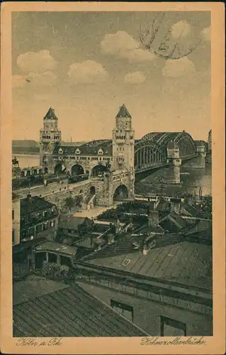 Ansichtskarte Köln Hohenzollernbrücke 1912