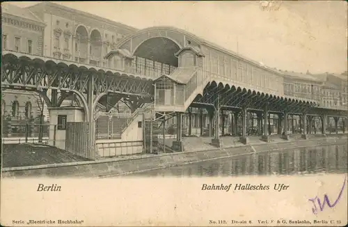 Ansichtskarte Kreuzberg-Berlin Bahnhof Hallesches Ufer 1902