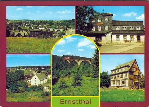 Ernstthal-Lauscha Teilansicht, FDGB_Erholungsheim  Viadukt im Finsteren   1984