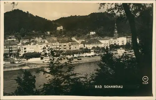 Ansichtskarte Bad Schandau Panorama-Ansicht Elbe Ufer Partie 1940