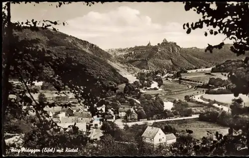 Ansichtskarte Nideggen (Eifel) Panorama Burg Nideggen (Eifel) mit Rurtal 1956