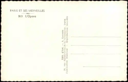 CPA Paris Oper Opéra Opernhaus 1950