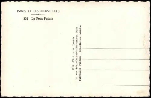 CPA Paris Le Petit Palais 1950