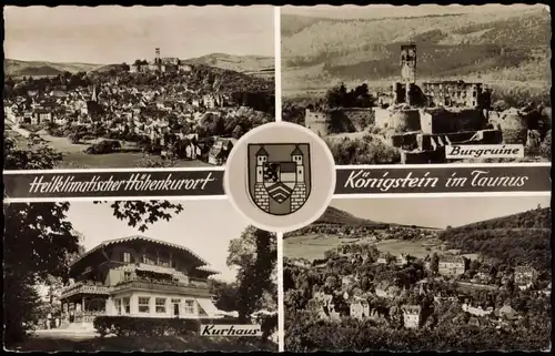 Königstein (Taunus) Mehrbildkarte mit Orts-/Stadtteilanischten 1959