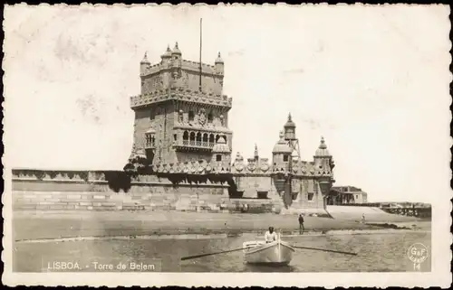 Postcard Lissabon Lisboa Torre de Belém Turm von Belem 1933