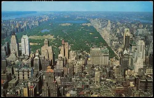 Manhattan-New York City Central Park Manhattan Panorama-Ansicht 1962