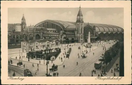 Ansichtskarte Hamburg Hauptbahnhof 1926