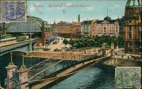 Ansichtskarte Mitte-Berlin Bahnhof Friedrichstraße 1914