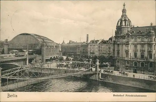 Ansichtskarte Mitte-Berlin Bahnhof Friedrichstraße, Vacuum Oil Company 1908