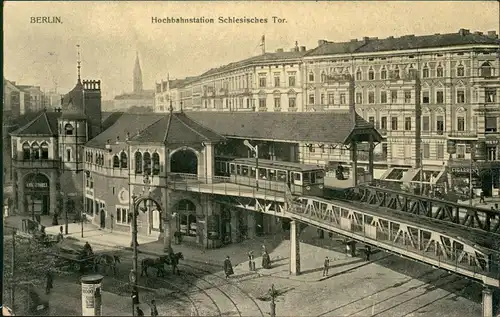 Ansichtskarte Friedrichshain-Berlin U-Bahnhof Schlesisches Tor 1908