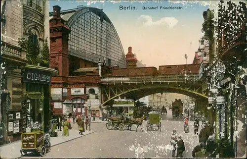 Ansichtskarte Mitte-Berlin Bahnhof Friedrichstraße 1914